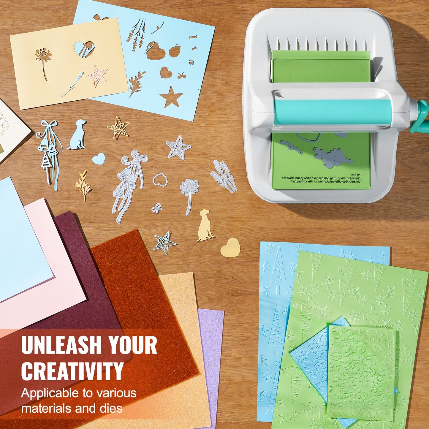Manual Die Cutting & Embossing Machine Kit - 6 Inch Opening for Scrapbooking & Card Making, Portable White