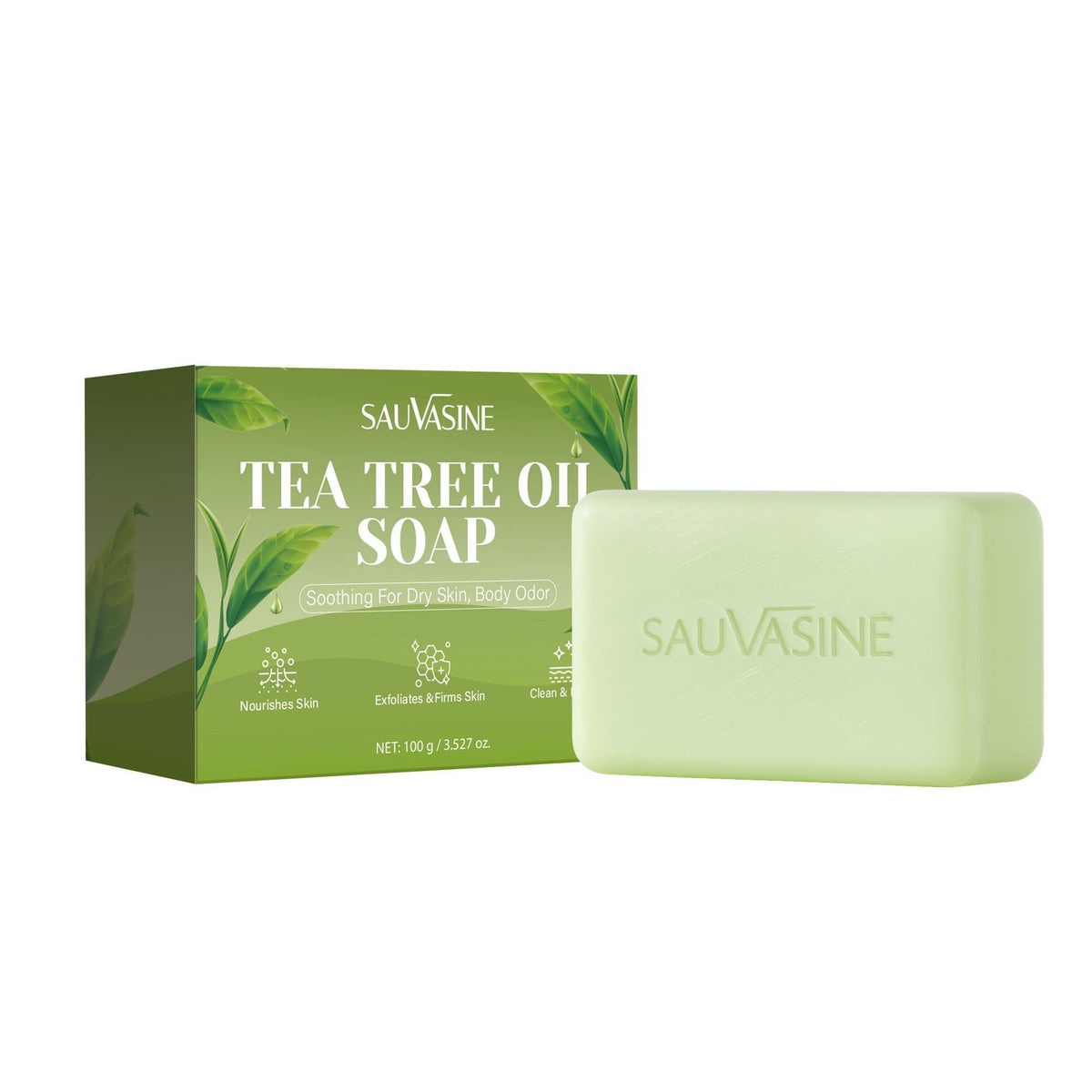 Tea Tree Oil Soap 100g Natural Body Cleansing Bar for Skin Care