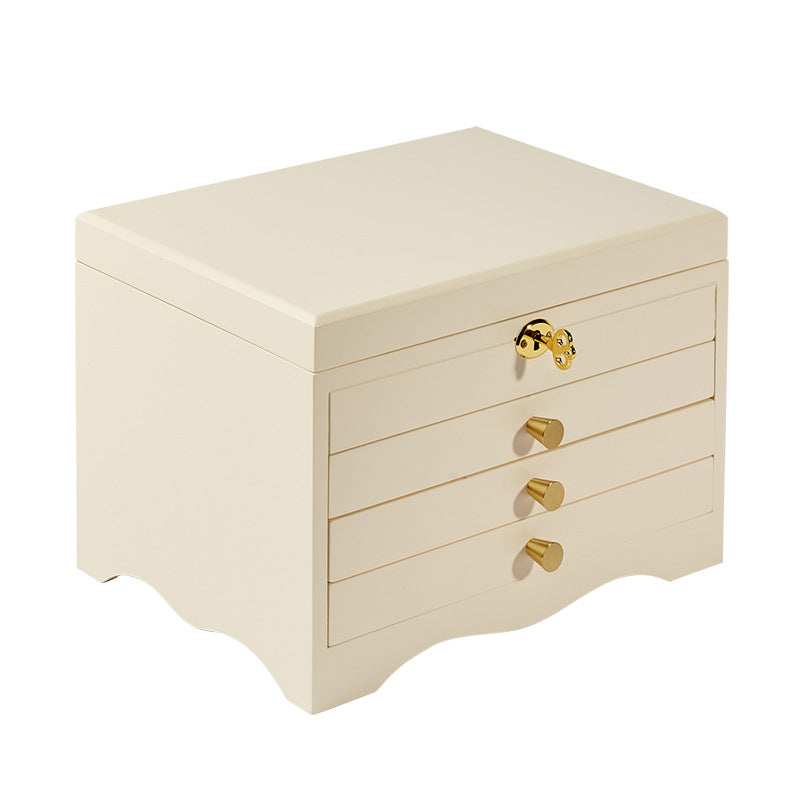 Multi-Layer Wooden Jewelry Storage Box for Desktop - Modern Home Organizer