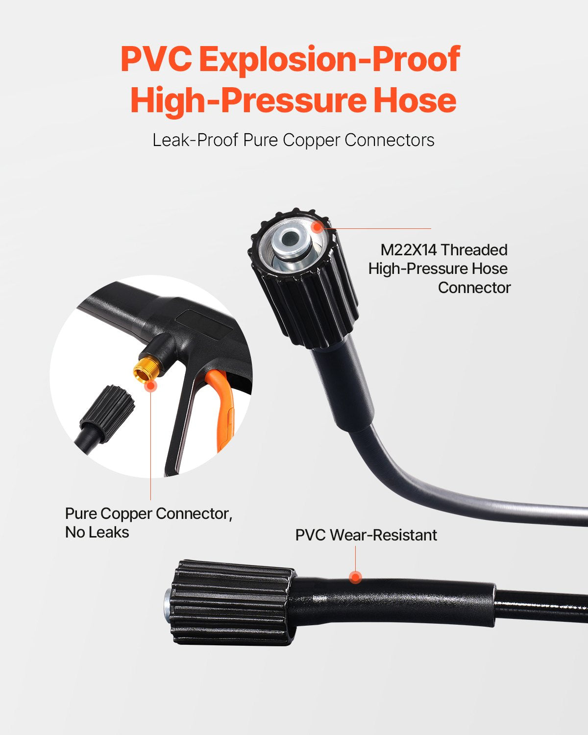 Electric Pressure Washer 4200 PSI 2.8 GPM with Nozzles & Foam Cannon - Orange