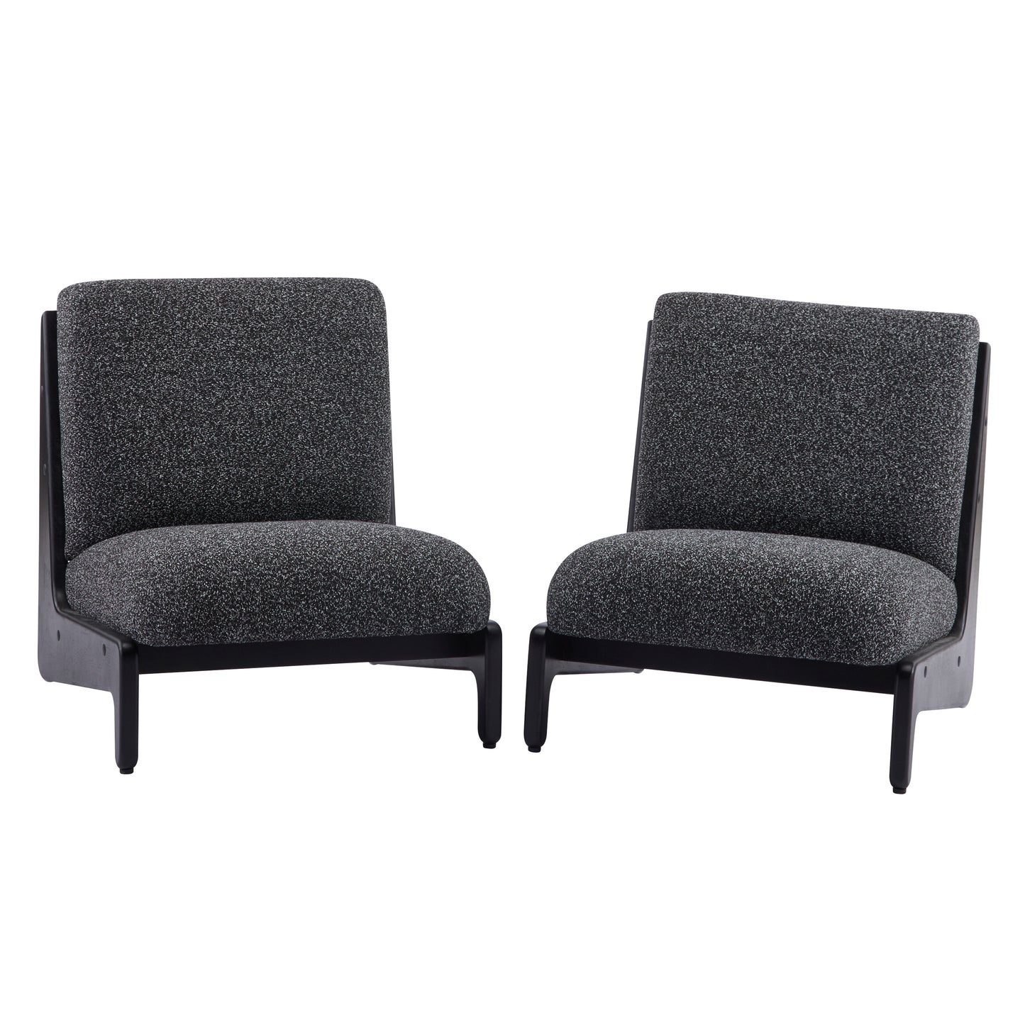 Living Moda Accent Chair Black With Solid Wood Frame, Set Of 2