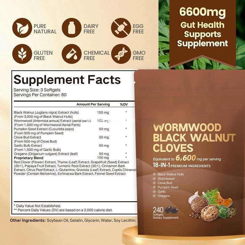 Black Walnut Soft Capsules 240 Tablets