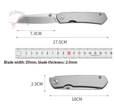 Multi-functional Folding Survival Knife with Titanium Alloy Blade - High Hardness, Portable, Outdoor Use