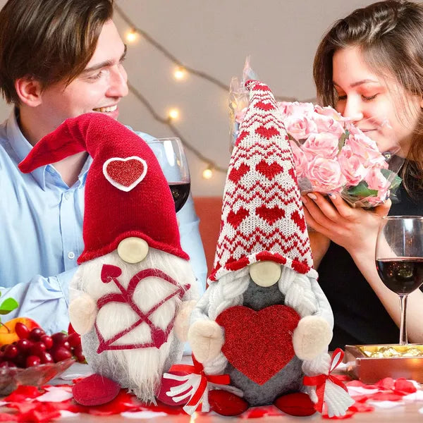 Red Lighted Gnome Decorations - 2PCS Plush Elf Ornaments