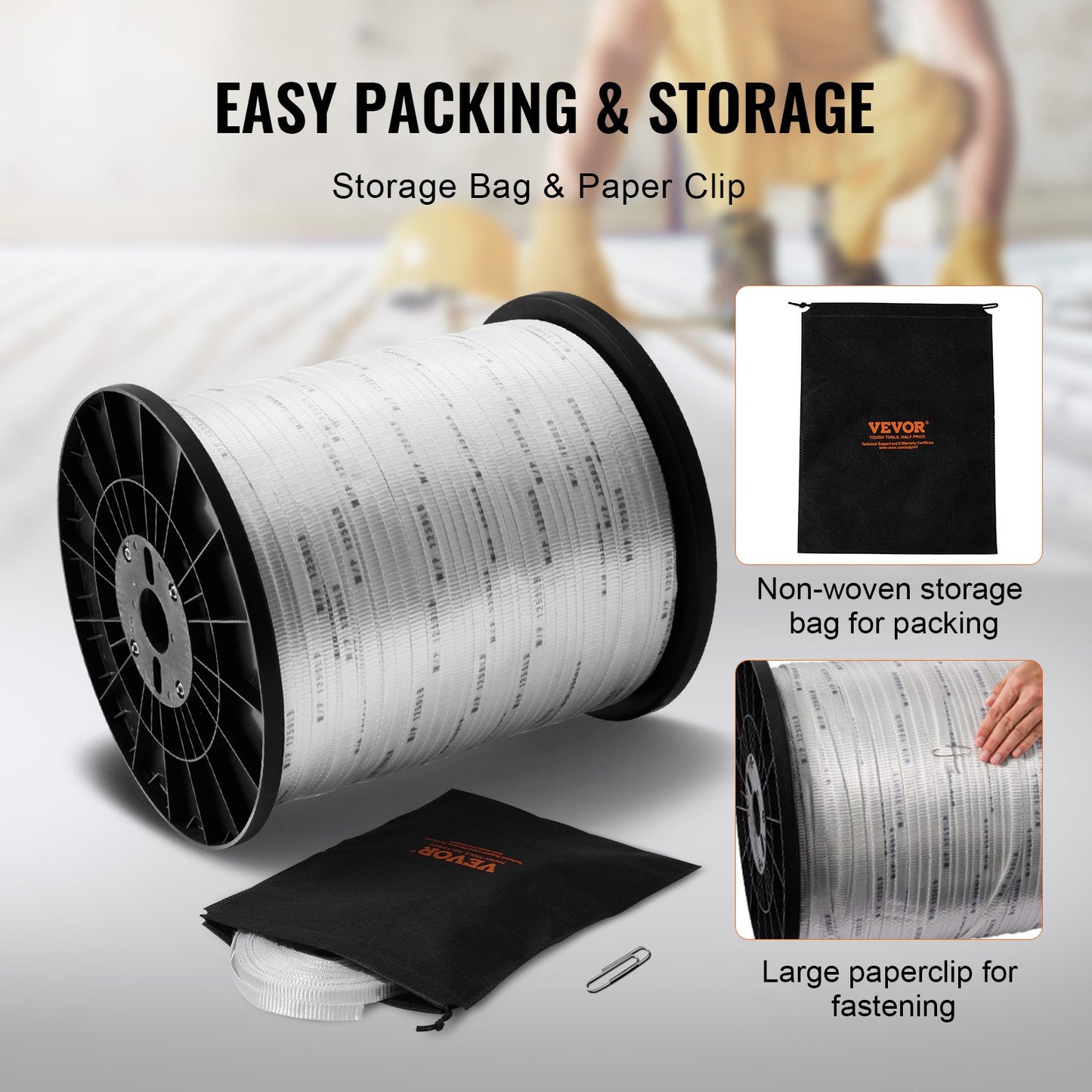 Heavy-Duty Polyester Pull Tape 1/2 Inch x 5249 Feet for Electrical & Gardening