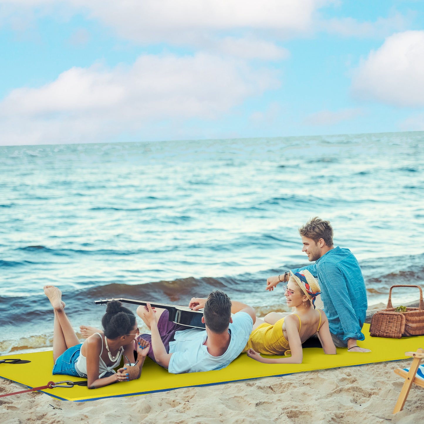 Lily Pad Floating Water Mat for 2 Adults - Yellow, 9x6 Feet