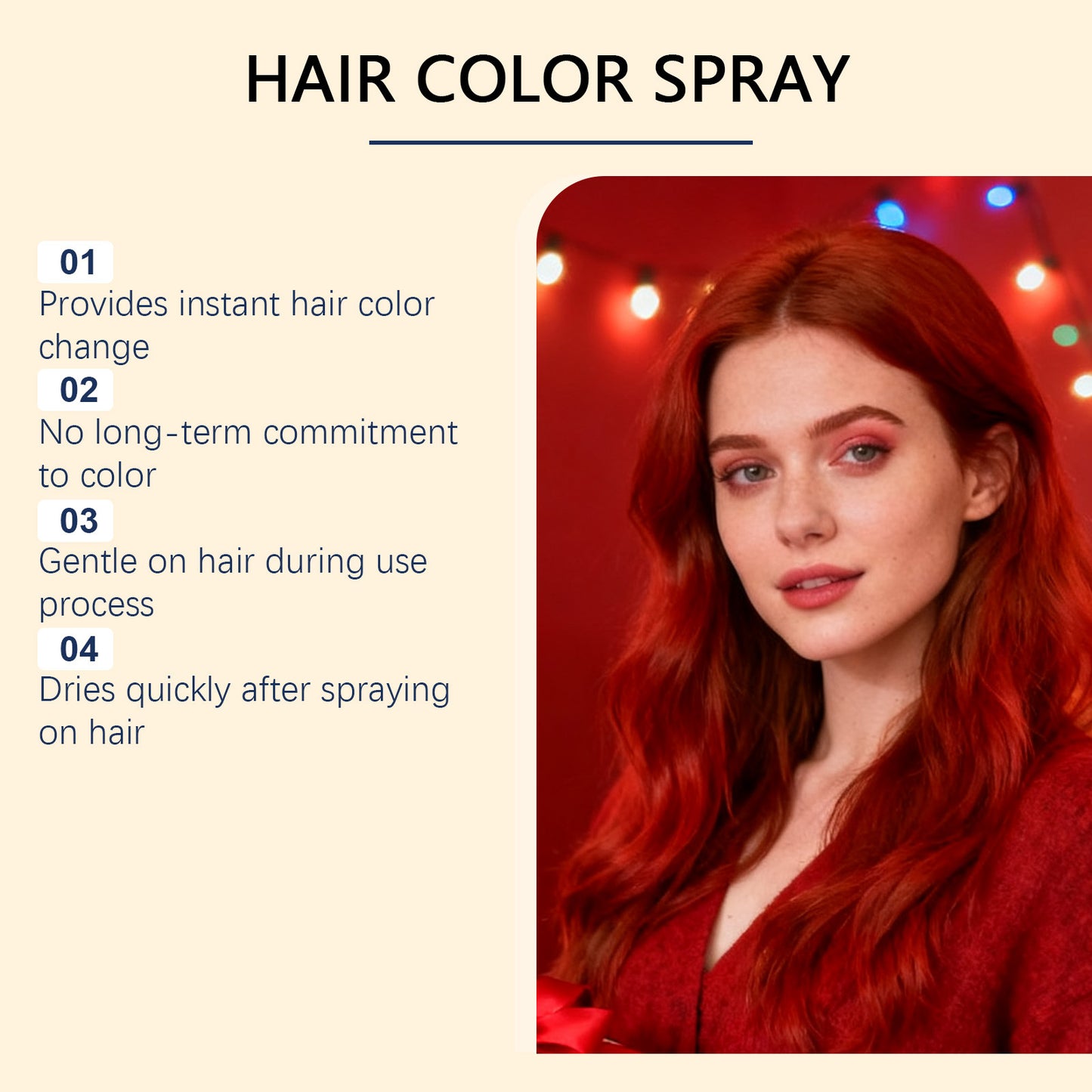 Bright Red Temporary Hair Spray 30ML - Long-Lasting Color & Moisturizing