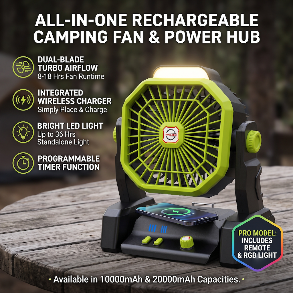 Portable Rechargeable Fan - Long-Lasting Personal Cooling A10