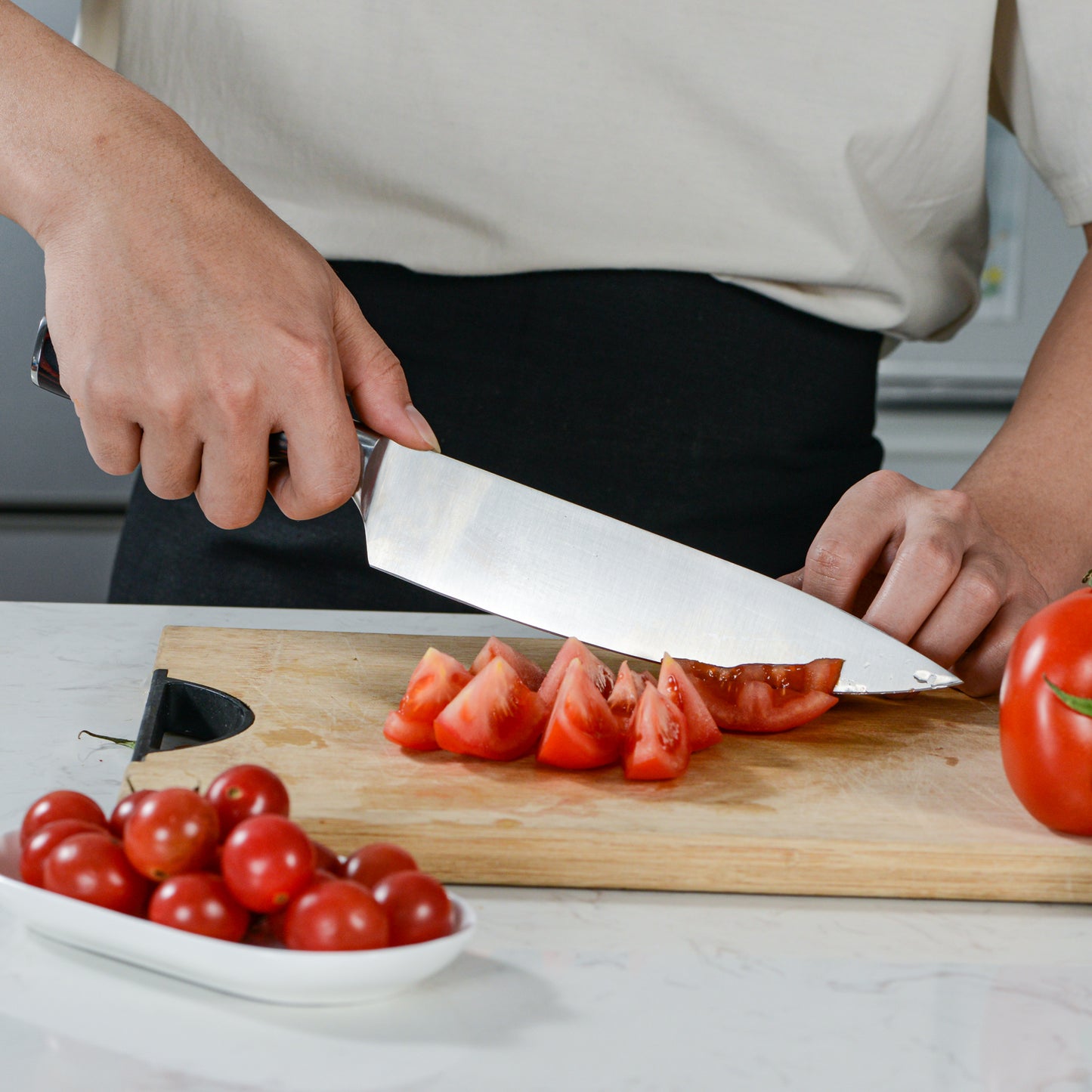 Japanese Chef Knife 8 Inch - High Carbon Stainless Steel Kitchen Knife with Rosewood Handle
