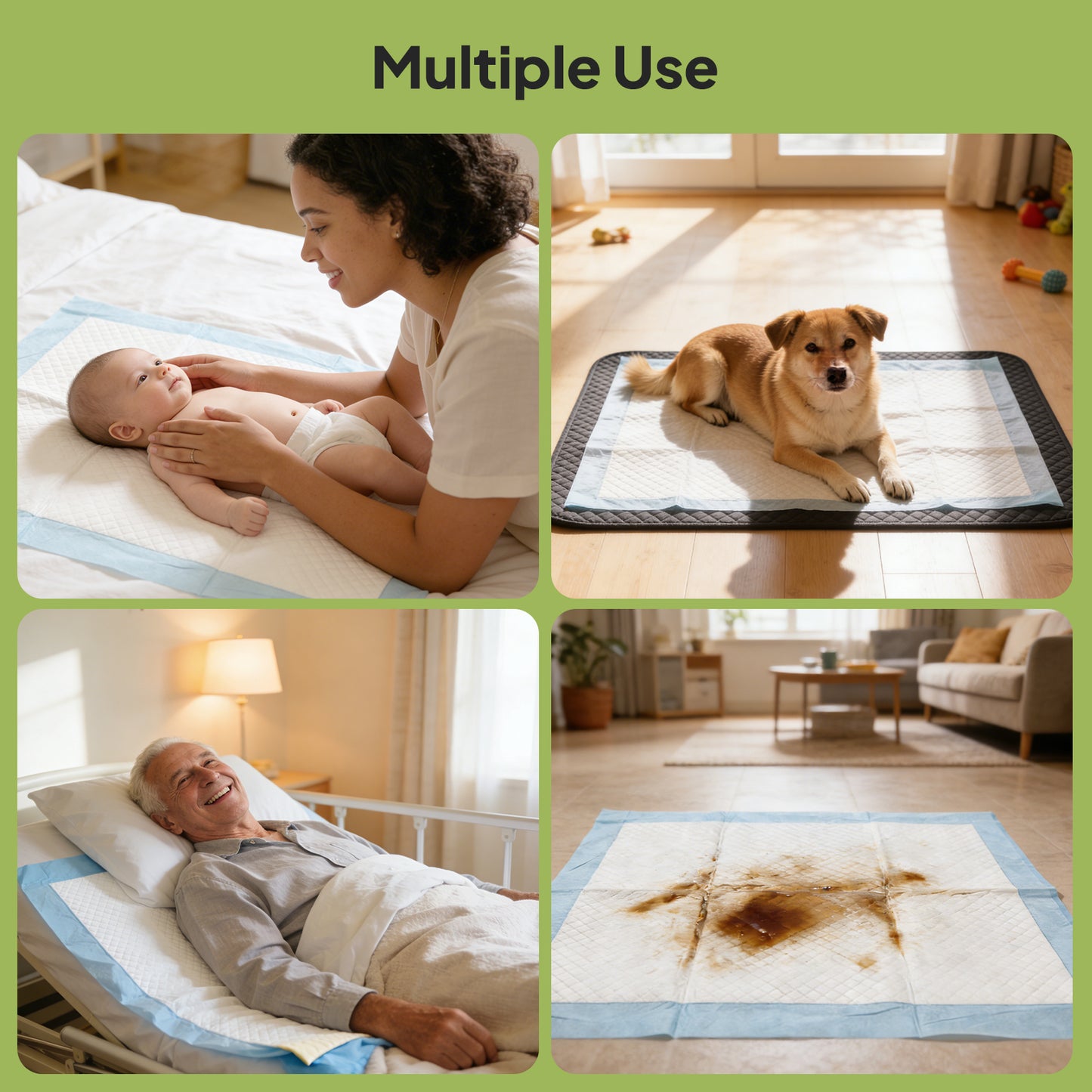 Disposable Dog Training Pads - Highly Absorbent Leak-Proof Underpads for Pet & Household Care