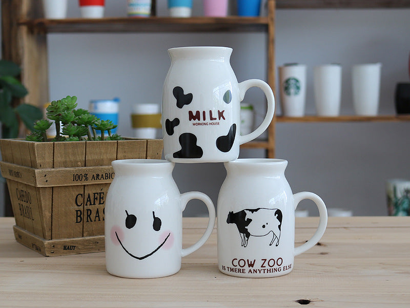 Creative Cow Ceramic Mug - Kitchen Drinkware, 301-400mL, Multiple Colors