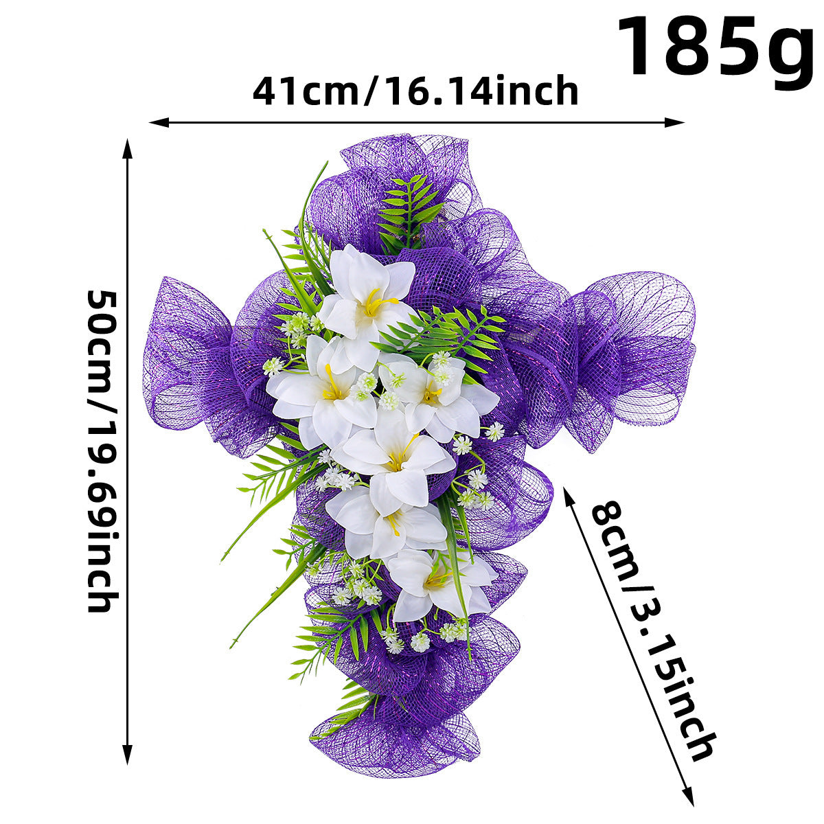 Emulational Flower Vine Circle Decor Door Wall Pendant - Home & Garden