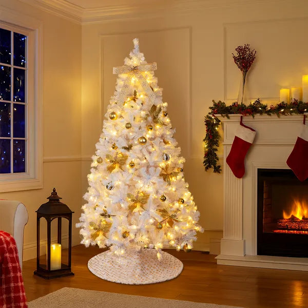 7.5 FT Artificial Christmas Tree with 400 Warm White LED Lights