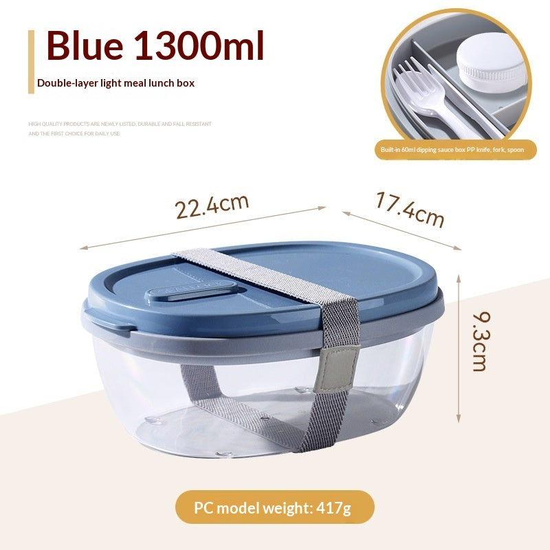 Reusable Plastic Salad Storage Box Set - Leakproof Food Organizer