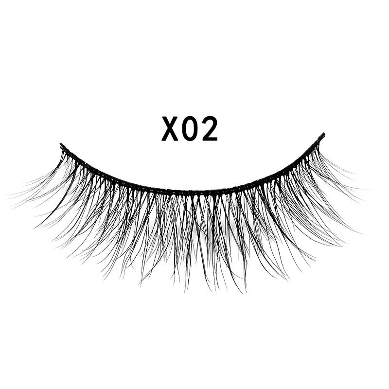 3D Mink Hair False Eyelashes 3 Pairs - Natural Cross Style, Handmade