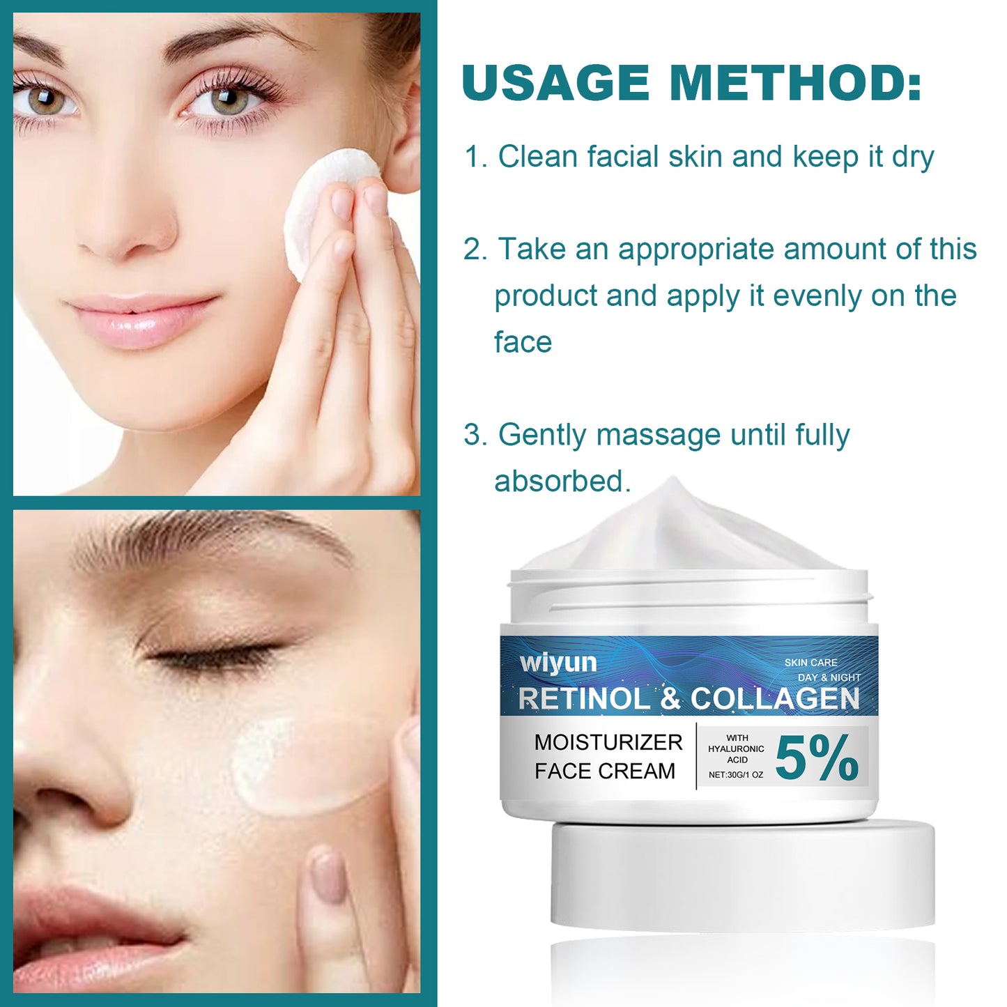 Retinol Collagen Face Moisturizer - Anti-Aging Hydrating Cream