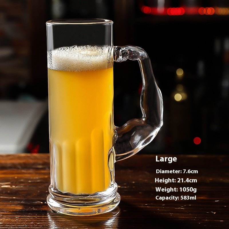 Modern Thick Water Glass with Handle - Capacity 401-500ml, Creative Drinkware