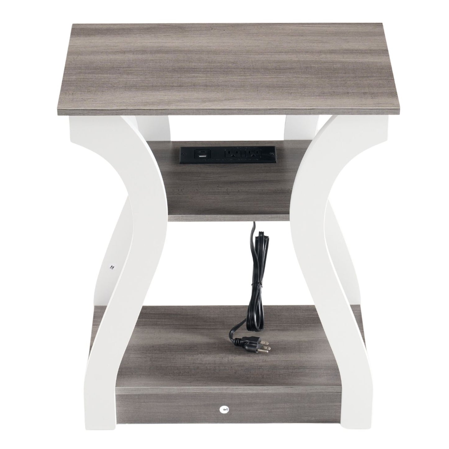 Slim End Table Set with Charging Station, USB Ports & Outlets