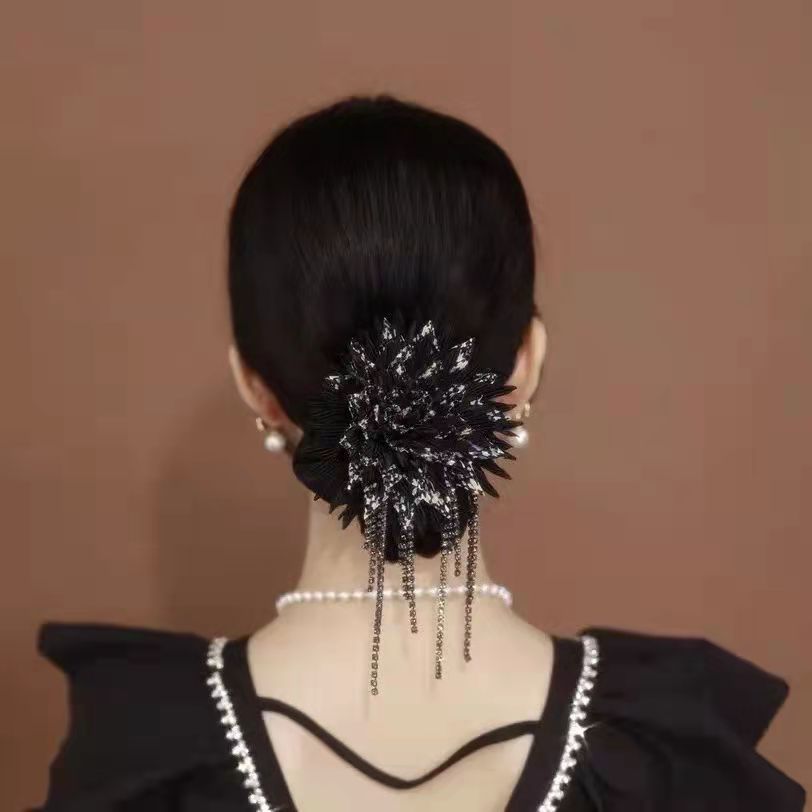 Organza Glitter Tassel Hair Ring with High Elasticity