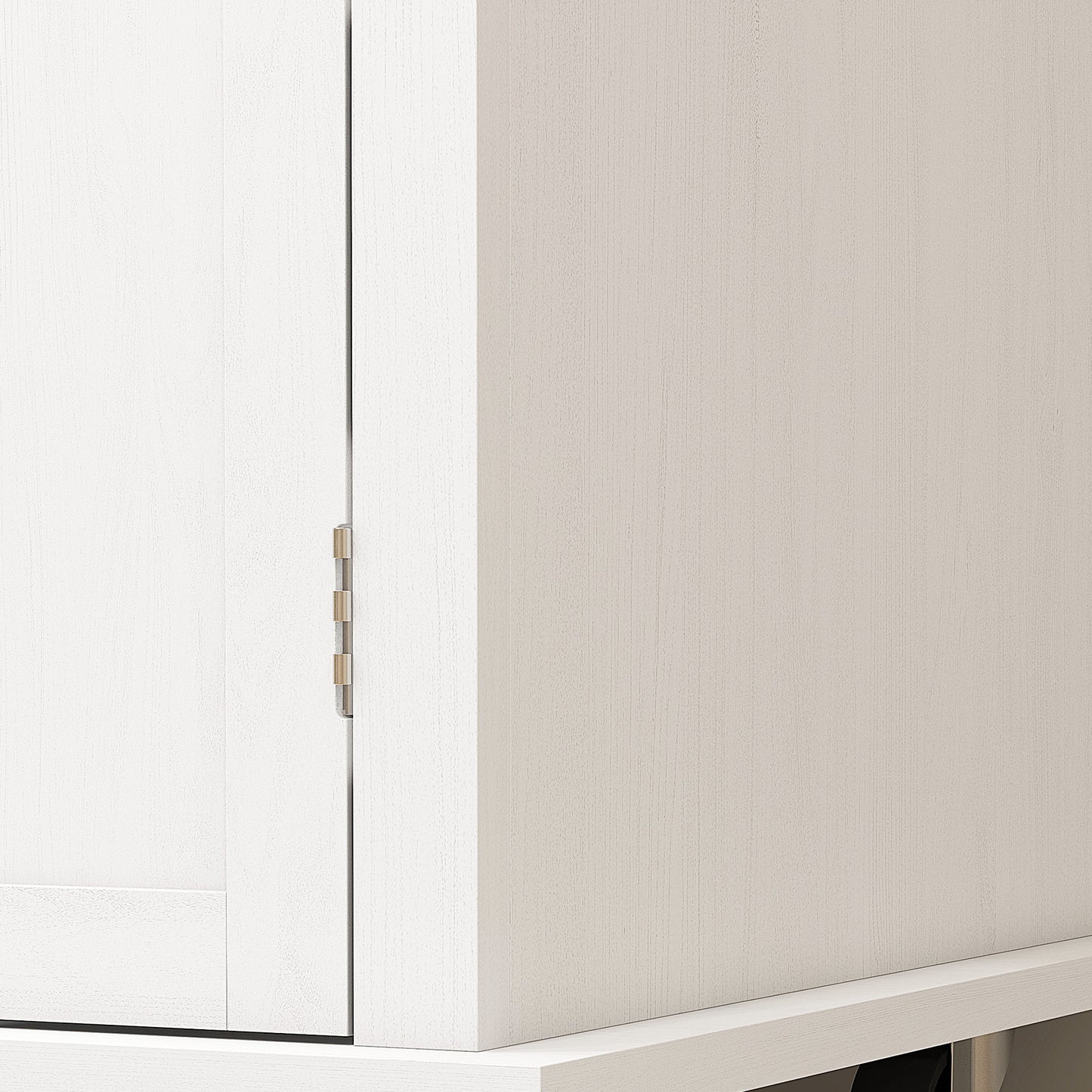 Rolling Kitchen Island Cart with Spice Rack - Distressed White