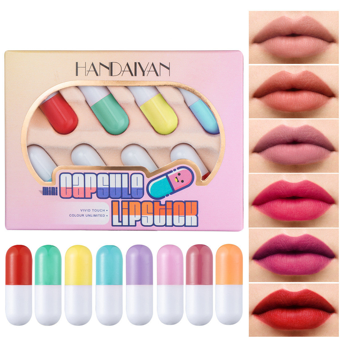 8-Color Lipstick Set - Natural Matte Velvet Lip Balm Sample