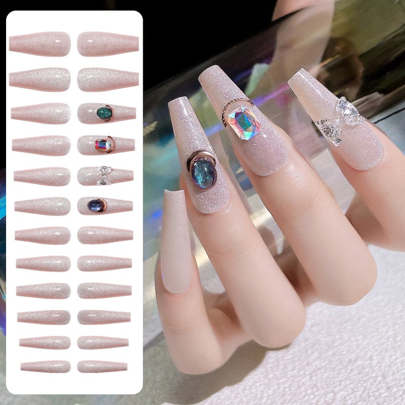 Fake Nail Patches with Jelly Glue - 24 Pieces