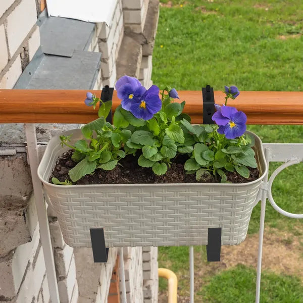 Heavy-Duty Adjustable Iron Planter Bracket for Indoor & Outdoor Use - Extendable & Two-Level Hooks