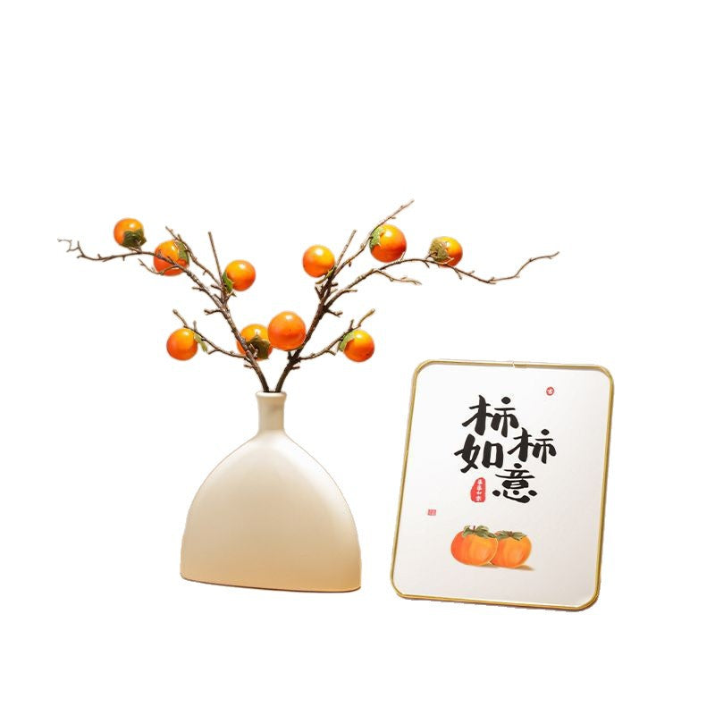 Minimalist Money-Attracting Persimmon Vase Ornament - Modern Home Decor