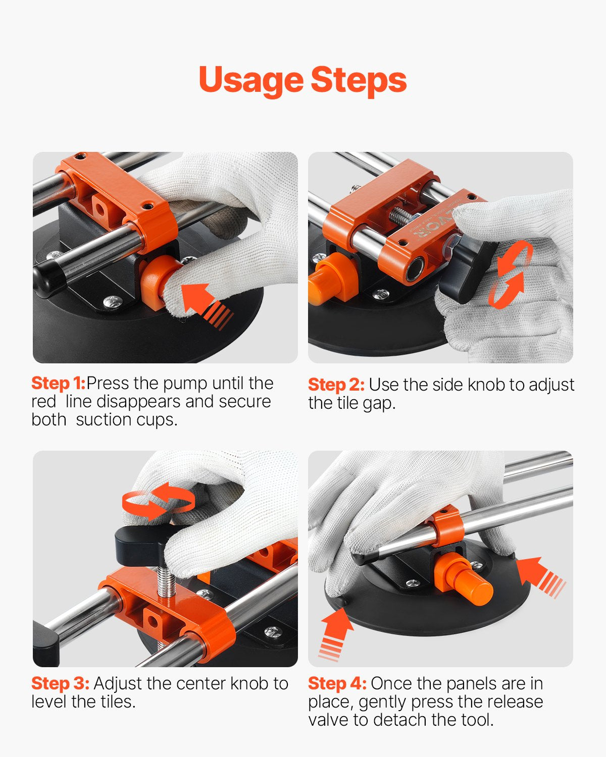 Seamless Seam Setter with 6-Inch Suction Cup for Tile & Marble Installation