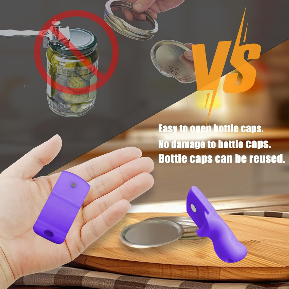 Mason Jar Opener Tool with Magnetic Lid Lifter - Purple