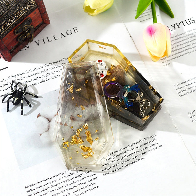Epoxy Resin Mirror Coffin Mold for Storage Box Craft - Zombie Design