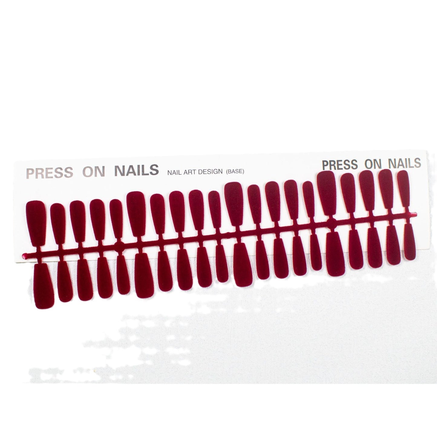 Red Velvet Nail Tips - Long Ladder Fake Nails for Manicure - 40 Pack