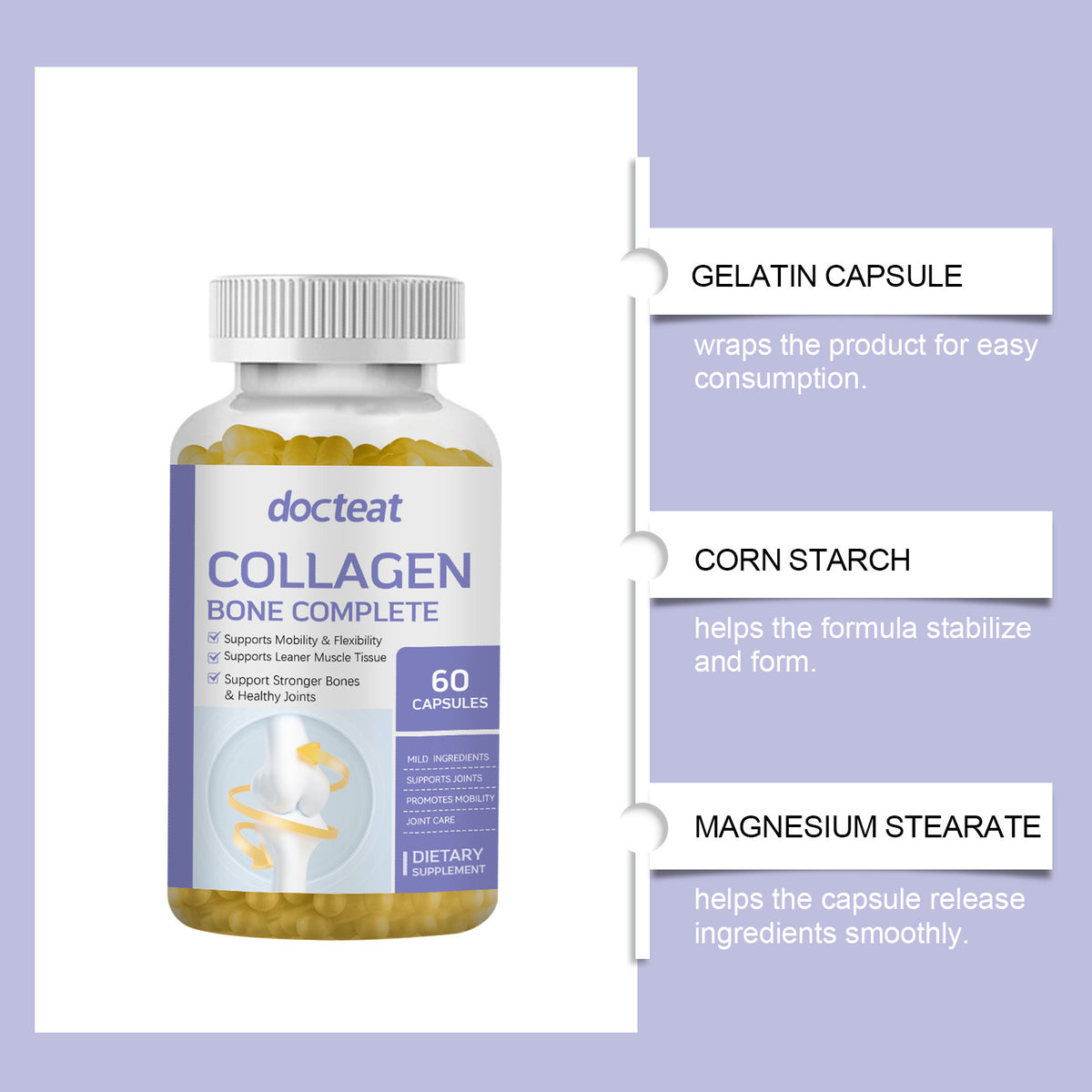 Marine Collagen Capsules with Vitamins - 60 Count
