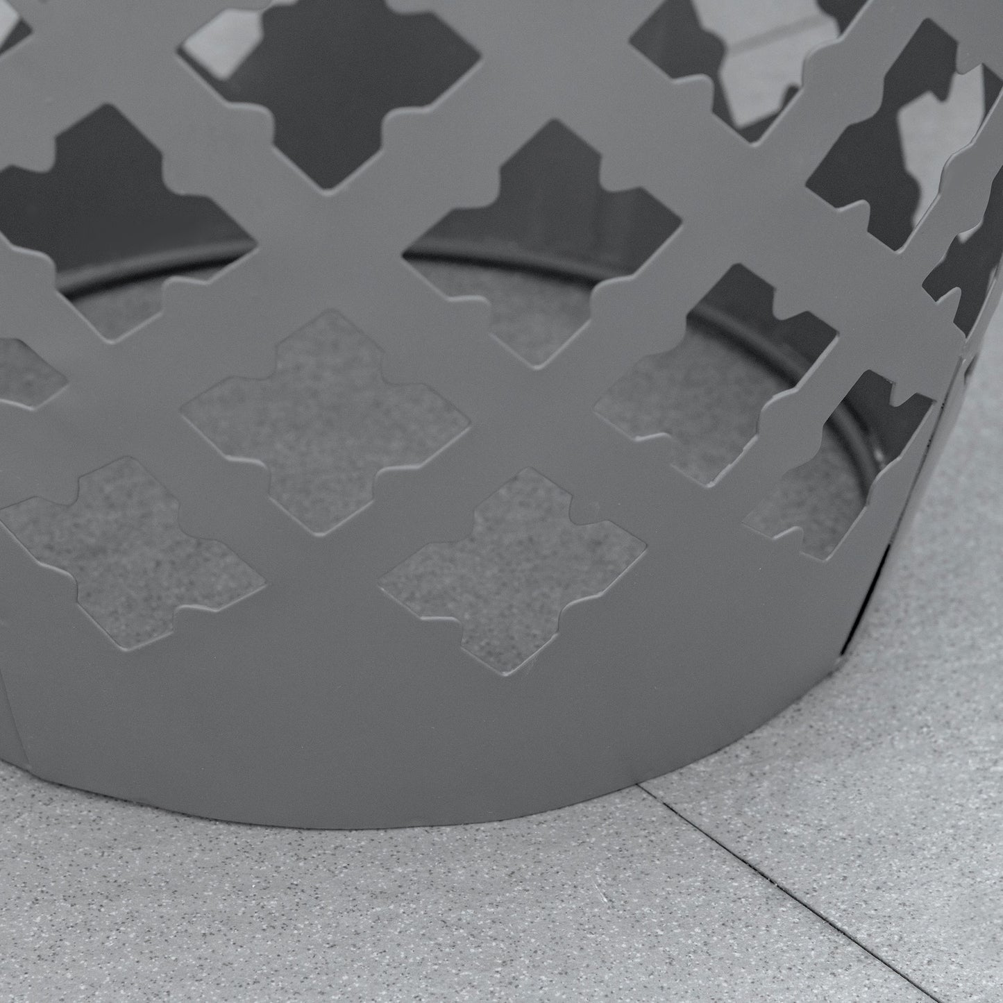 Round Mosaic Outdoor Stool - Gray Ceramic Accent Table