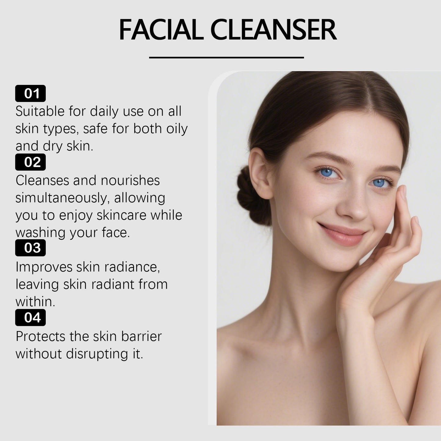 Moisturizing Facial Cleanser for Clear Skin 50g - Gentle Skin Care