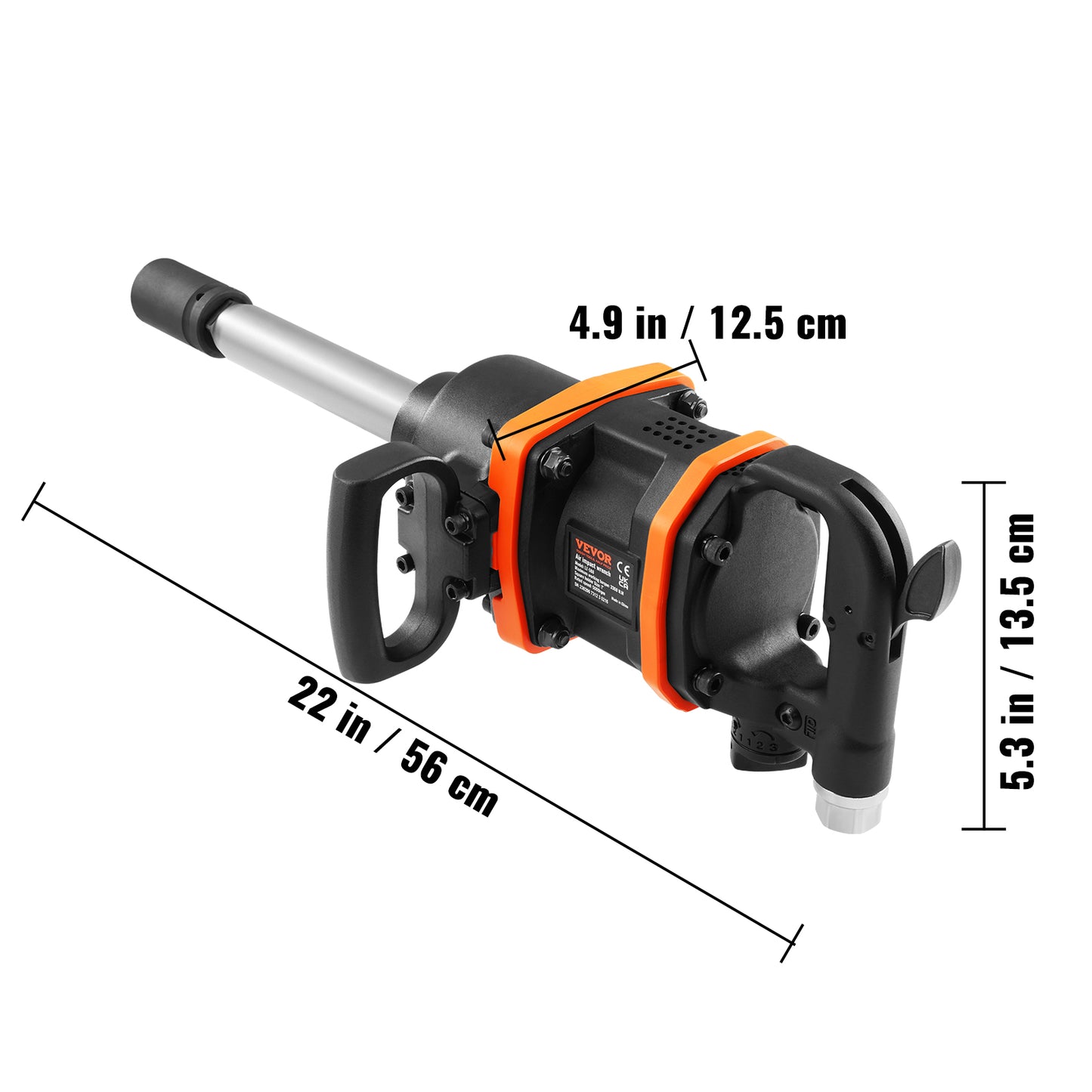 Impact Wrench 1 Inch Air Pneumatic Power Tool 3160 Ft-Lbs High Torque