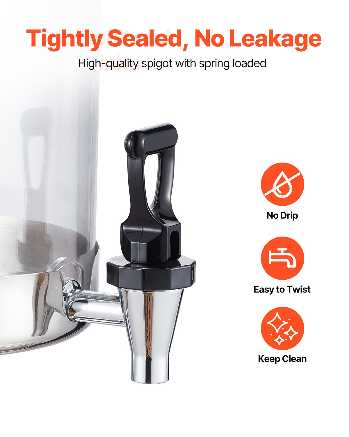 2.1 Gallon Beverage Dispenser with Spigot and Tray - Natural