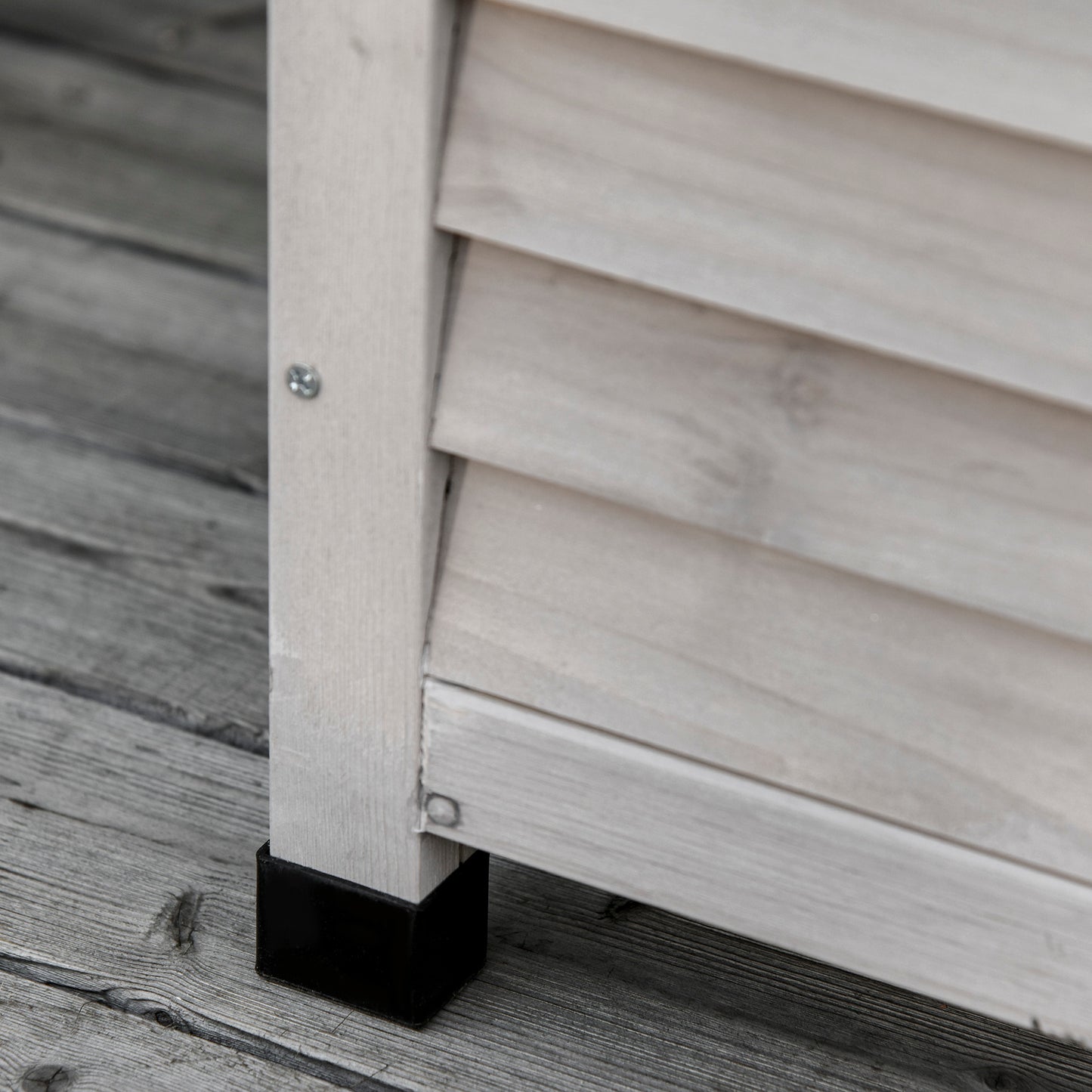 75 Gallon Wooden Deck Storage Box - Outdoor Weatherproof Garden Tool Chest