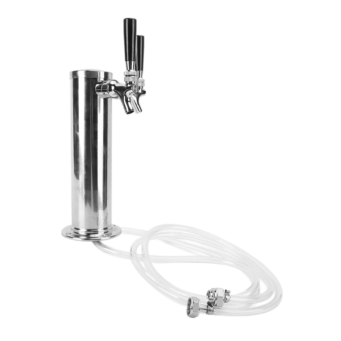 Dual Tap Beer Kegerator Tower Stainless Steel Draft Dispenser Kit For
