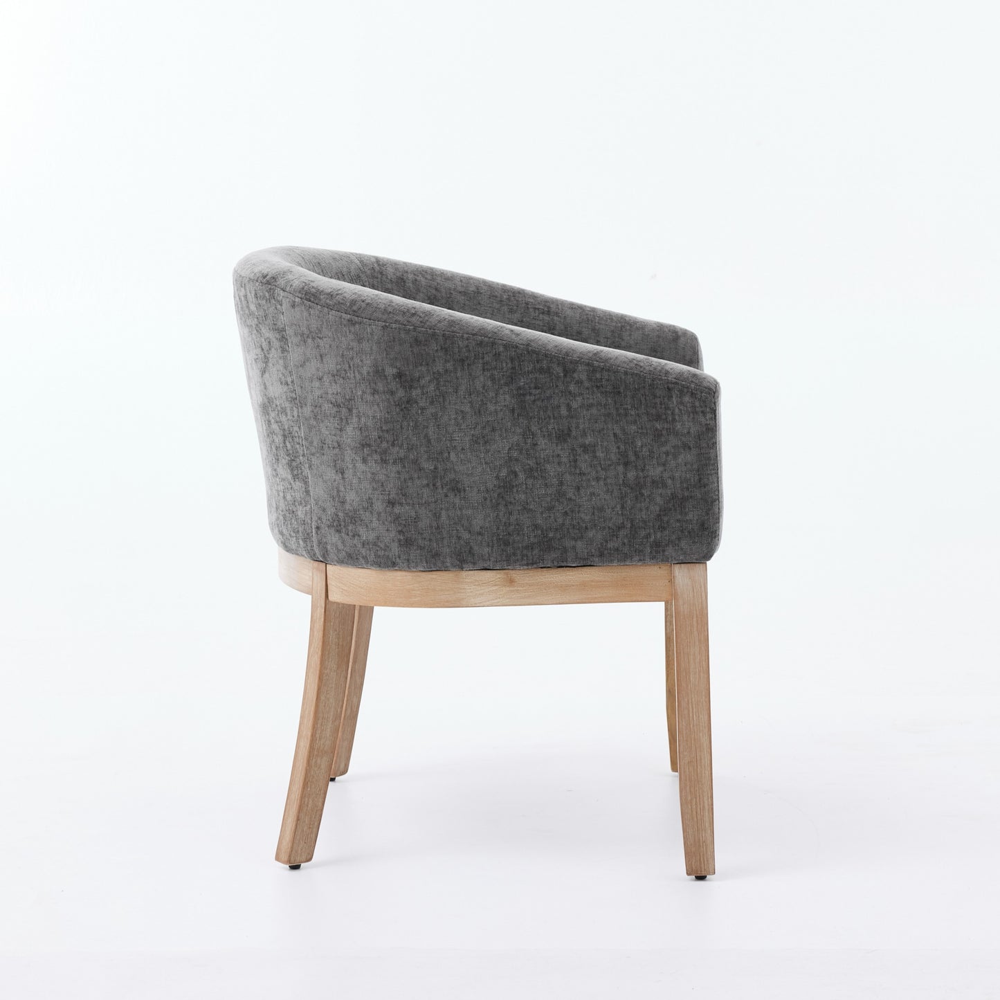 Mid Century Modern Upholstered Barrel Dining Chairs With
