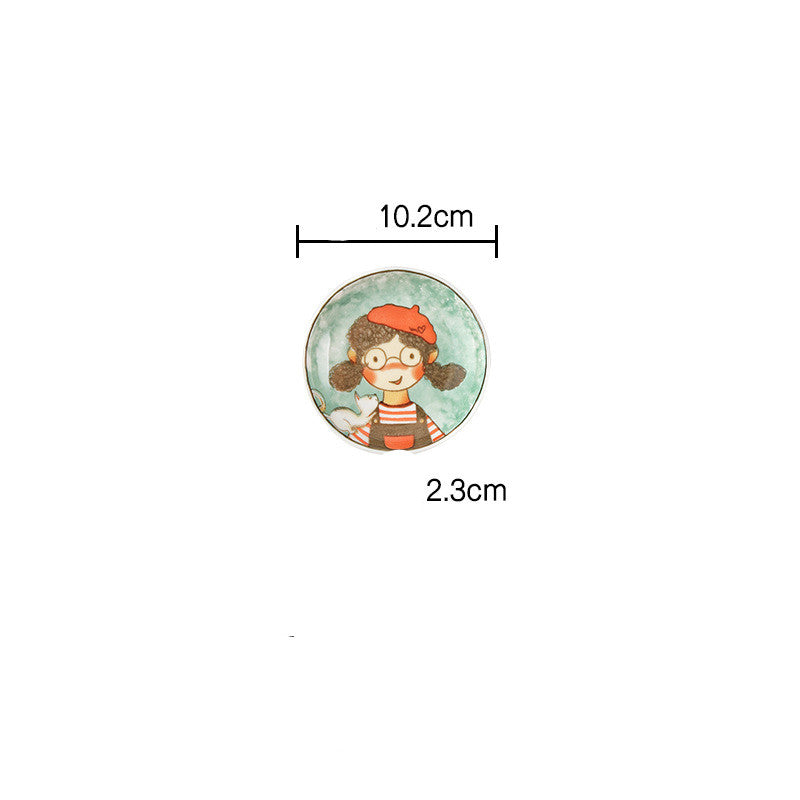 Ceramic Dinnerware Set - Cute Fairy Tale Forest Baked Rice Plates for Family & Kids