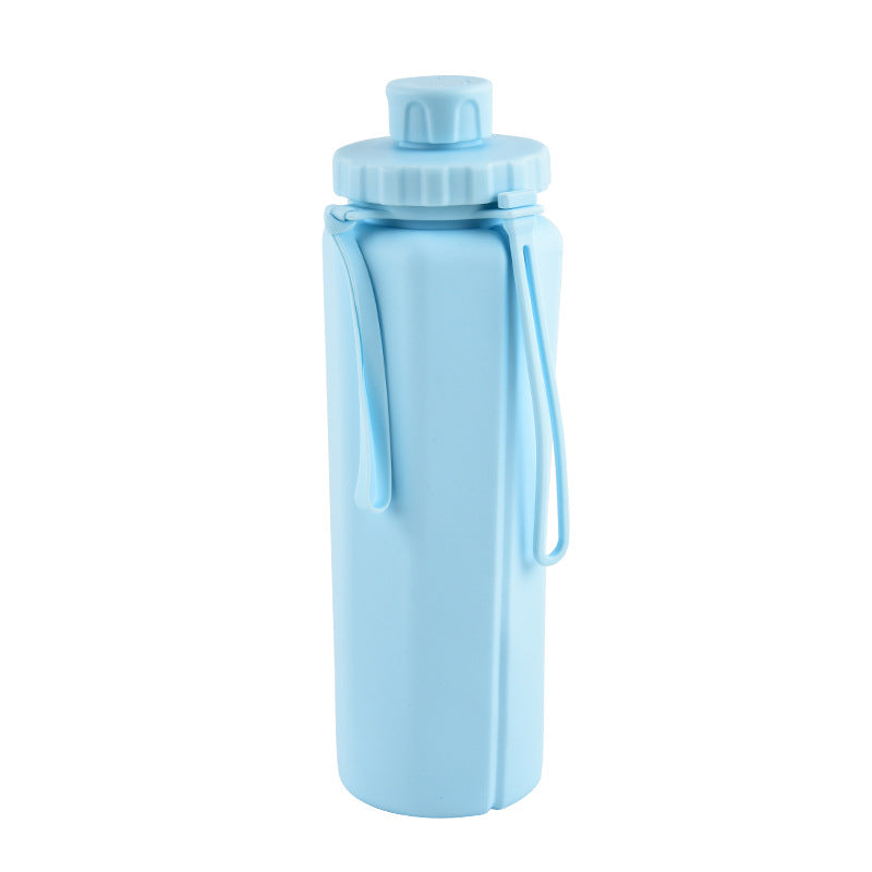 Silicone Folding Water Bottle 600ml for Outdoor Sports and Travel