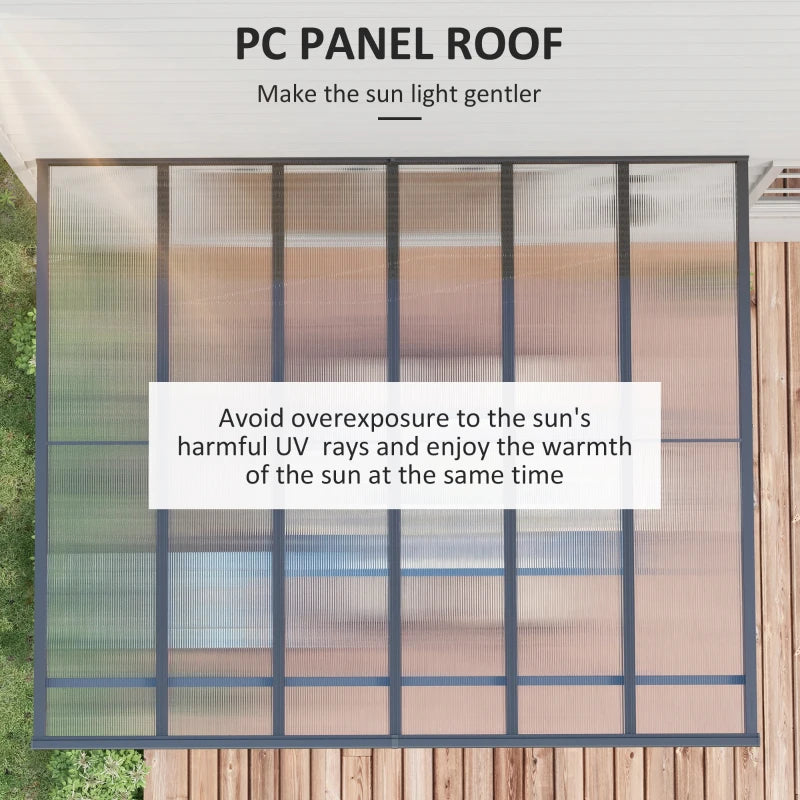12' X 10' Outdoor Polycarbonate Pergola, Transparent UV Blocking