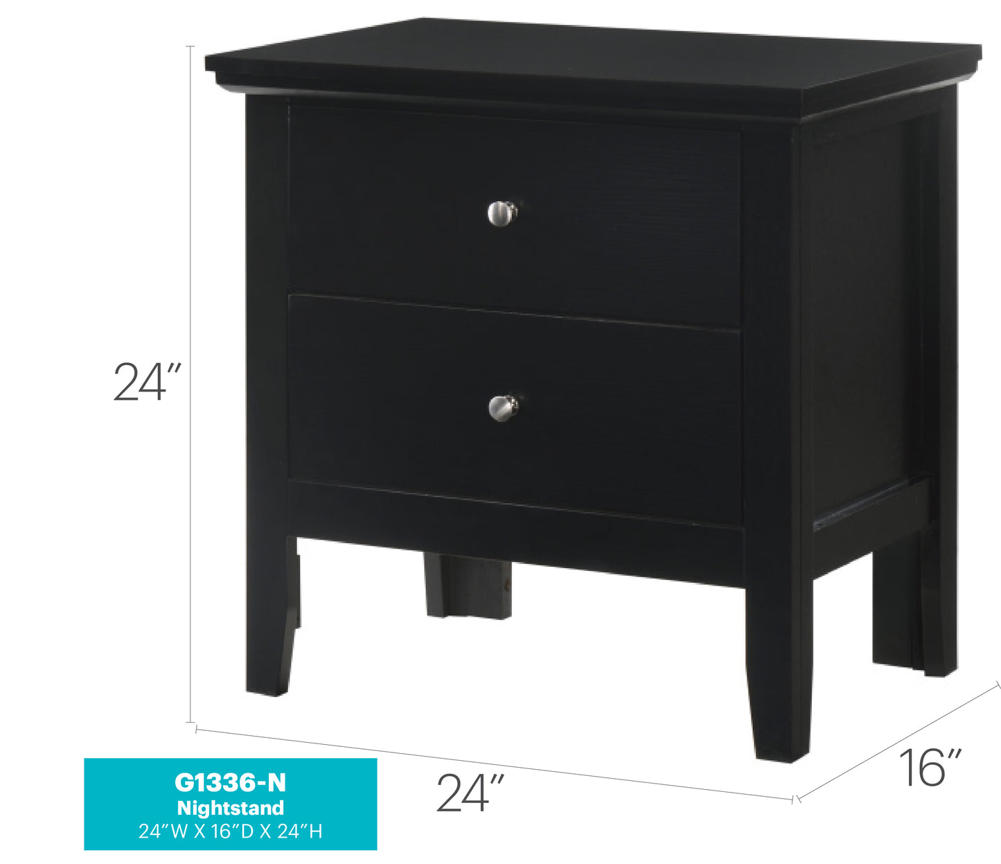 Stylish Transitional Black Nightstand