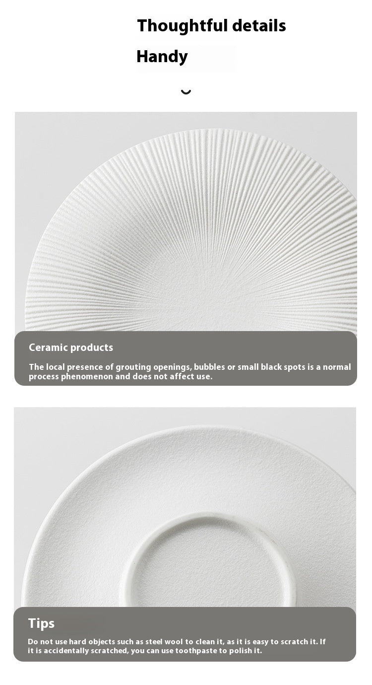 Ceramic Western Food Plate Set - Porcelain Dinner Flat & Shallow Plates