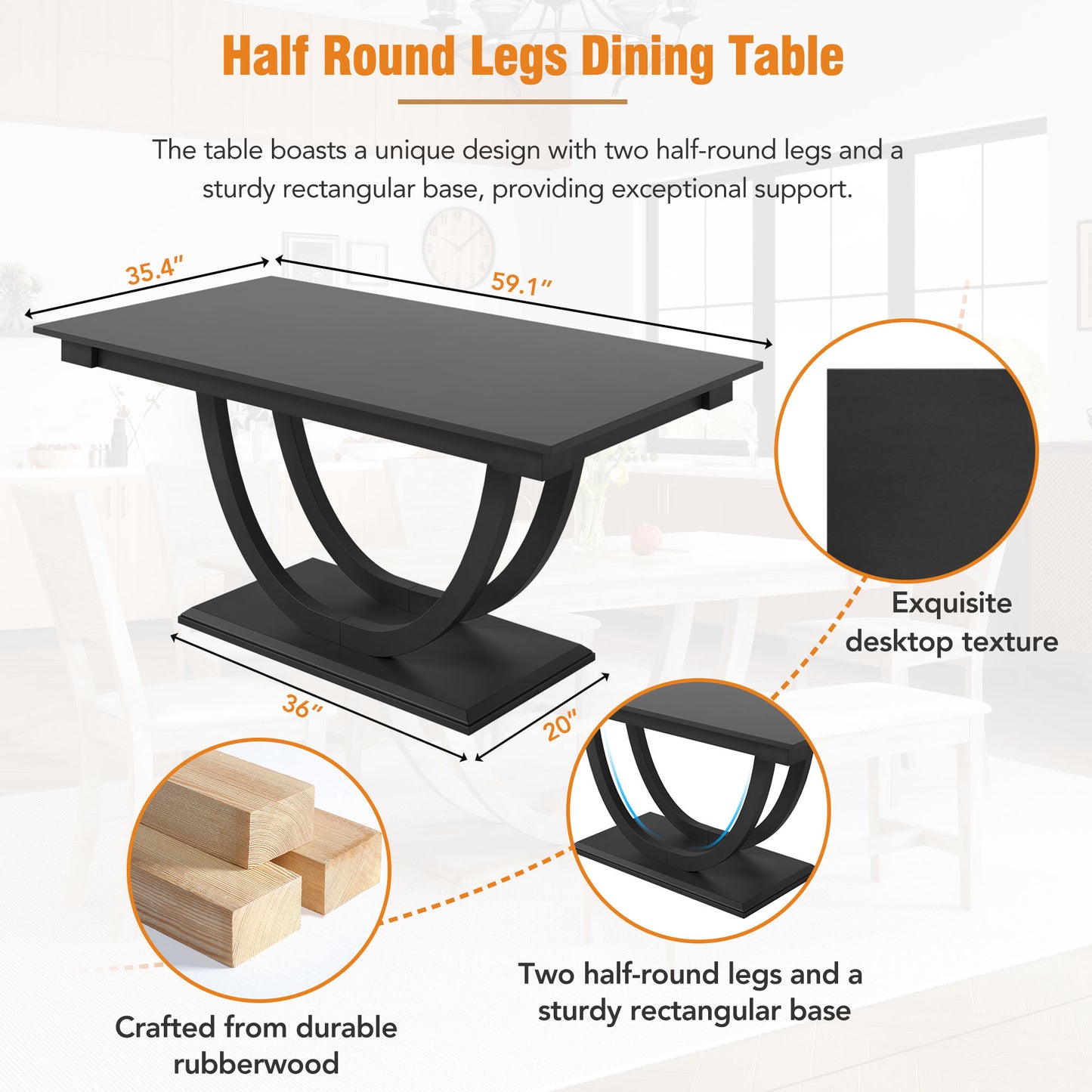 6-Piece Modern Gray Wood Dining Table Set with Bench & Chairs