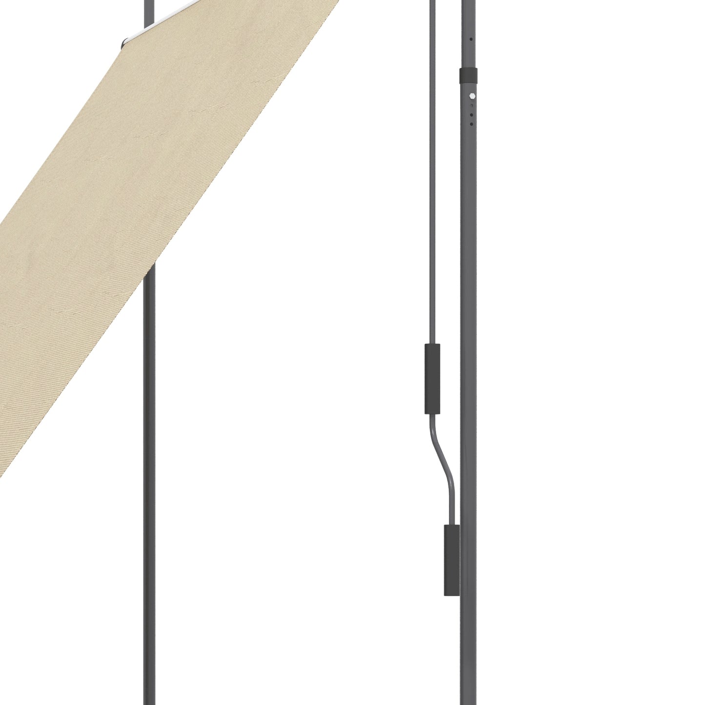 Manual Retractable Patio Awning - UV Resistant, 6.5' x 4', Beige