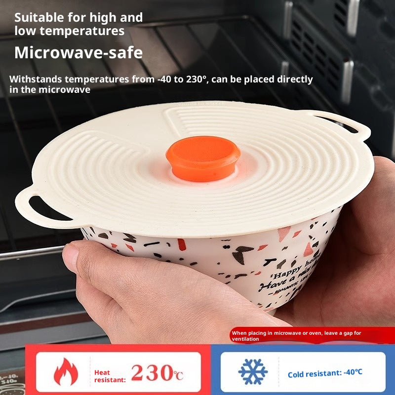High-Temperature Resistant Foldable Microwave Pot Lid Splash Guard - Hangable Silicone Cover