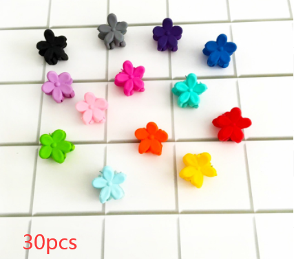 Children's Korean Style Acrylic Hair Clips - Mixed Colors, Pack of 1 or 30