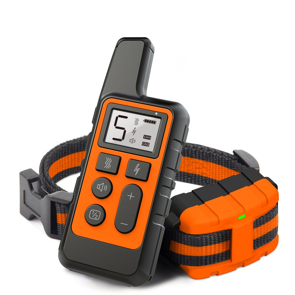 Dog Training Collar - Waterproof Electronic Training Device for Pets - Orange
